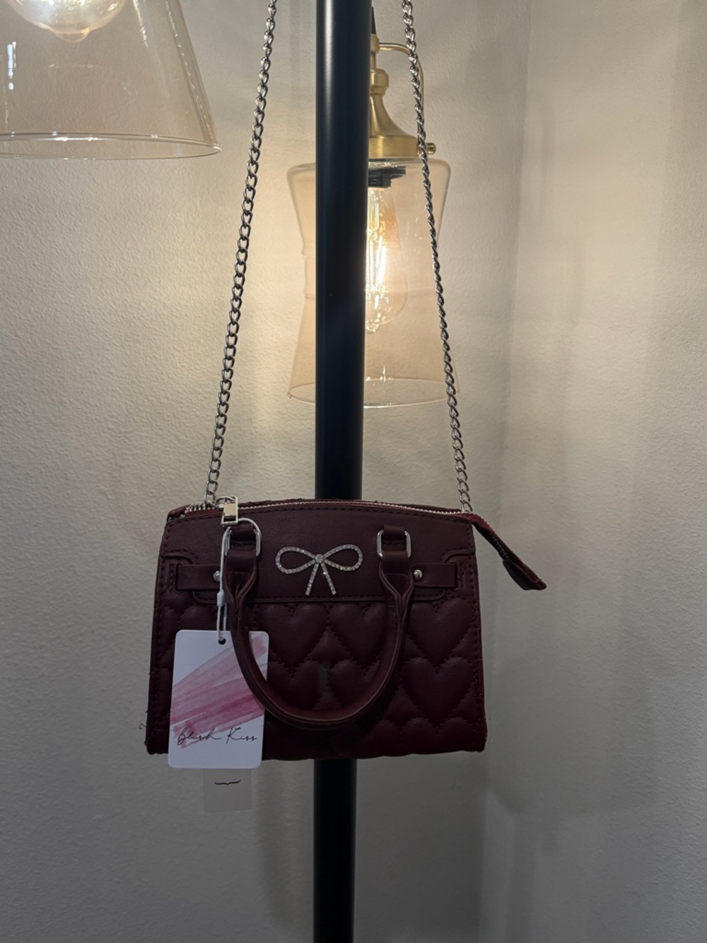Quilted Bow Mini Bag NWT Small Shoulder Purse Feminine Chic Evening Bag